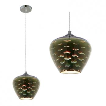 DLC-G447 E27 CHROME Светильник декоративный подвесной ТМ Fametto. серия Galassia. Без лампы. Материал металл. стекло; цвет хром. d-200 мм. h-1165мм.