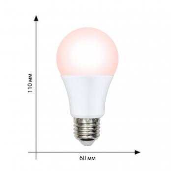 LED-A60-9W-SCEP-E27-FR-DIM IP65 PLO65WH Лампа светодиодная диммируемая для птиц. Спектр для яйценоскости. TM Uniel.