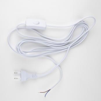 UCX-C12-01A-450 WHITE Сетевой шнур с вилкой и выключателем. 1А. 250Вт. 4.5м. Белый. ТМ Uniel