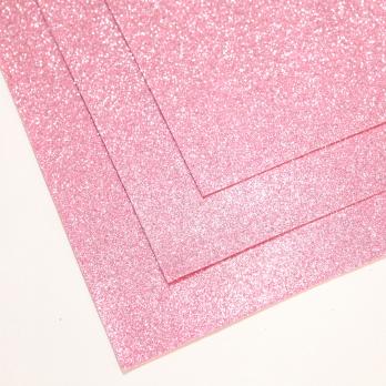VR-FE4 40T13-S60X70-HPL9EG006 Glitter Rosa сhiaro-Светло-розовый Фоамиран глиттерный. толщина 1.5мм. лист 60x70см. в пачке из 10 листов. TM Volpe Rosa