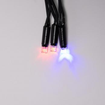 ULD-B3010-200-TBK MULTI IP67 Бахрома светодиодная с эффектом мерцания. 3м. Соединяемая. 200 светодиодов. Разноцветный свет. Провод черный. TM Uniel.