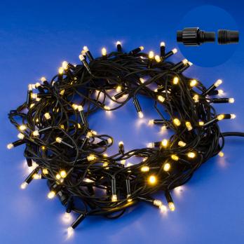 ULD-S1000-120-TBK WARM WHITE IP67 Гирлянда светодиодная с эффектом мерцания. 10м. Соединяемая. 120 светодиодов. Теплый белый свет. Провод черный. TM Uniel.