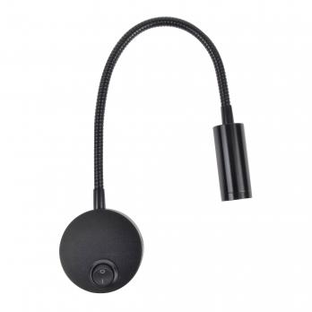 ULT-F21-3W-4000K IP20 BLACK Светильник светодиодный настенный гибкий для интерьерного освещения. 85-265В. Белый свет 4000К. Черный. TM Uniel