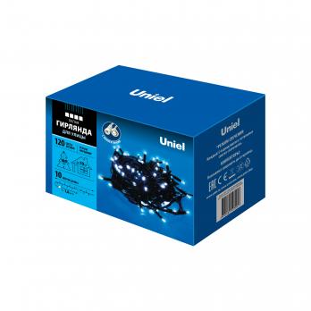 ULD-S1000-120-TBK WHITE IP67 Гирлянда светодиодная с эффектом мерцания. 10м. Соединяемая. 120 светодиодов. Белый свет. Провод черный. TM Uniel.
