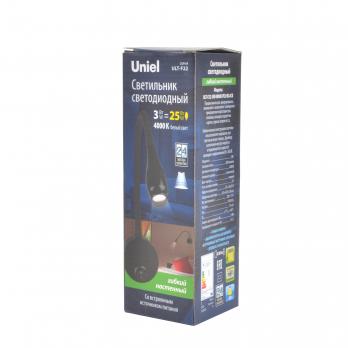 ULT-F22-3W-4000K IP20 BLACK Светильник светодиодный настенный гибкий для интерьерного освещения. 85-265В. Белый свет 4000К. Черный. TM Uniel