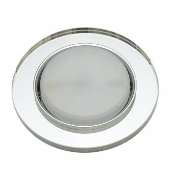 DLS-L159 GX53 CHROME-GLASSY Светильник декоративный встраиваемый. серия Luciole. Без лампы. цоколь GX53. Доп. светодиодная подсветка 4Вт. Металл-стекло. Хром-зеркальный. ТМ Fametto
