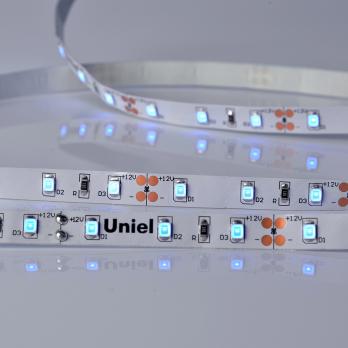 ULS-M11-2835-60LED-m-8mm-IP20-DC12V-4.8W-m-5M-BLUE PROFI Гибкая светодиодная лента на самоклеящейся основе. Катушка 5м. в герметичной упаковке. Синий свет. ТМ Uniel.