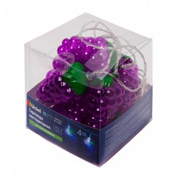 ULD-S0400-010-STB-2AA WHITE IP20 GRAPES Гирлянда светодиодная на батарейках 2AA не в-к. Виноград. 4м. 10 светодиодов. Белый свет. Провод прозрачный. TM Uniel.
