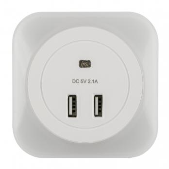 DTL-321 White-Sensor-2USB Светильник ночник с фотосенсором день-ночь. 2USB. Белый. ТМ Uniel DTL-321 White-Sensor-2USB Светильник ночник с фотосенсором день-ночь. 2USB. Белый. ТМ Uniel