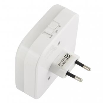 DTL-321 White-Sensor-2USB Светильник ночник с фотосенсором день-ночь. 2USB. Белый. ТМ Uniel DTL-321 White-Sensor-2USB Светильник ночник с фотосенсором день-ночь. 2USB. Белый. ТМ Uniel