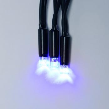 ULD-B3010-200-TBK BLUE IP67 Бахрома светодиодная с эффектом мерцания. 3м. Соединяемая. 200 светодиодов. Синий свет. Провод черный. TM Uniel.