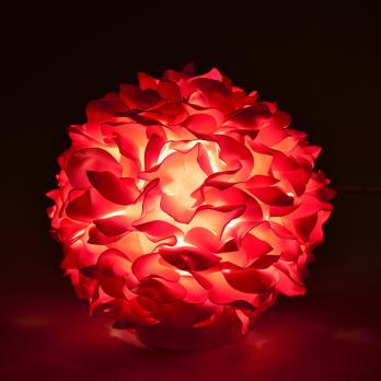 ULW-R07 T-3000K-150C-A Гортензия Белый-Светлая роза Светильник светодиодный со сменной лампойв-к. E27. теплый белый свет 3000K. Плафон D150мм. прозрачный. Белое основание. TM Uniel