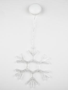 ULD-H1819-012-STA-3AAA WARM WHITE IP20 SNOWFLAKE Фигура светодиодная Снежинка на батарейках 3AAA не в-к. 18х19см. Подвесная. 12 светодиодов. Теплый белый свет.  Провод прозрачный. TM Uniel