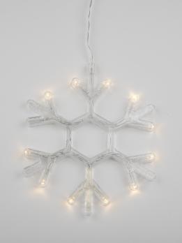 ULD-H1819-012-STA-3AAA WARM WHITE IP20 SNOWFLAKE Фигура светодиодная Снежинка на батарейках 3AAA не в-к. 18х19см. Подвесная. 12 светодиодов. Теплый белый свет.  Провод прозрачный. TM Uniel
