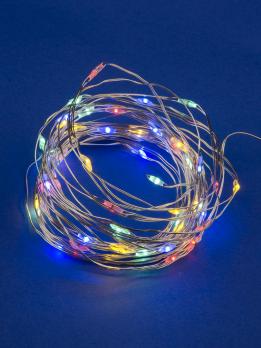 ULD-S0500-050-SCB-2AA MULTI IP20 DEW Гирлянда светодиодная на батарейках 2AA не в-к. Роса. 5м. 50 светодиодов. Разноцветный свет. Провод медный. TM Uniel.