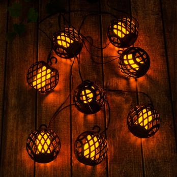 USL-S-120-PM2000 FIRE BALLS Садовая гирлянда на солнечной батарее Огненные шары. 80 светодиодов. Эффект пламени. 1xАА Ni-Mh аккумулятор в-к. IP44. TM Uniel