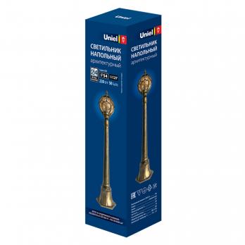 UUL-T90B 60W-E27 IP54 GOLD Светильник уличный. под 1 лампу Е27. Архитектурный напольный. Корпус золотистый. TM Uniel