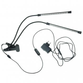 ULT-P33-15W-SPSB-TM IP40 BLACK Светильник для растений светодиодный с таймером. на прищепке. Спектр для рассады и цветения. TM Uniel