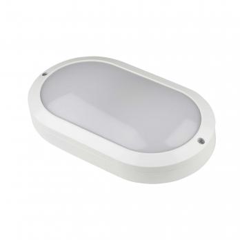 ULW-K12A 10W-5000K IP54 WHITE Светильник светодиодный влагозащищенный. Овал. Белый свет 5000K. 1200Лм. Корпус белый. ТМ Uniel.
