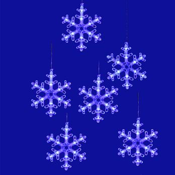 ULD-E1503-072-DTA BLUE IP20 SNOWFLAKES-3 Занавес фигурный светодиодный. 1.5х0.3м. 72 светодиода. Синий свет. Провод прозрачный. TM Uniel
