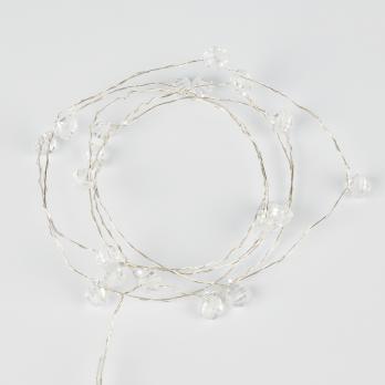 ULD-S1900-020-STB-2AA WHITE IP20 BEADS MINI  Гирлянда светодиодная на батарейках 2AA не в-к. Бусины мини. 1.9м.  20 светодиодов. Белый свет. Провод прозрачный. TM Uniel