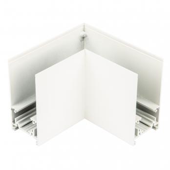 UBX-MS21-35 WHITE Коннектор для накладных магнитных шинопроводов. 35мм. Угловой. Горизонтальный. Белый. ТМ Uniel