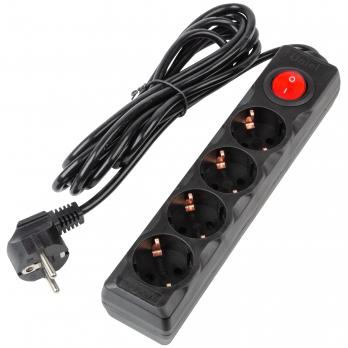 S-GCU4-3B BLACK Удлинитель серии Ultra. шнур 3м.. 4 гнезда. 16A. с-з. Черный. TM Uniel