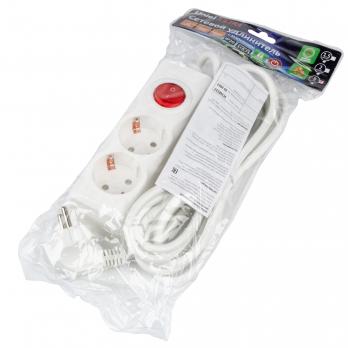 S-GCU2-3B WHITE Удлинитель серии Ultra. шнур 3м.. 2 гнезда. 16A. с-з. Белый. TM Uniel