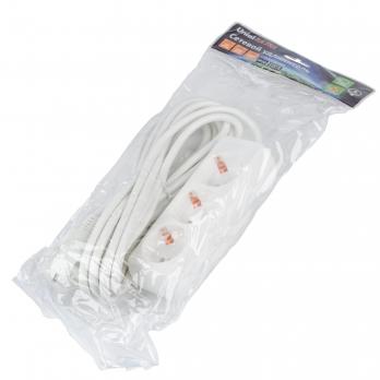 S-GCU3-5 WHITE Удлинитель серии Ultra. шнур 5м.. 3 гнезда. 16A. с-з. Белый. TM Uniel