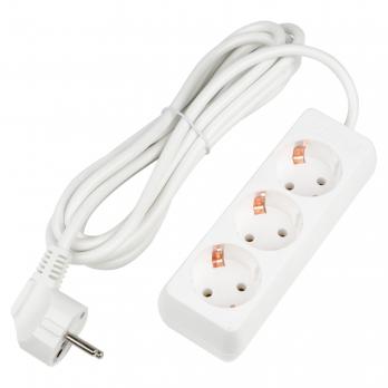 S-GCU3-3 WHITE Удлинитель серии Ultra. шнур 3м.. 3 гнезда. 16A. с-з. Белый. TM Uniel