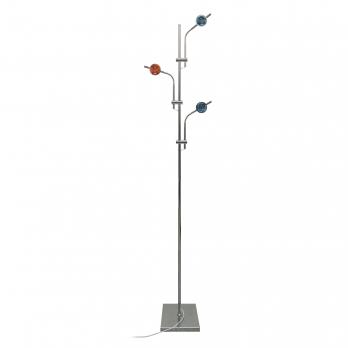 ULM-T641 3x2W-3000K CHROME MULTICOLOR Торшер напольный светодиодный. c регулировкой наклона. с линзами. Сменные светофильтры в-к. Механический выключатель. Металл. Хром. ТМ Uniel