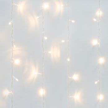 ULD-C1515-100-DTA WARM WHITE IP20 Занавес светодиодный. 1.5х1.5м. 100 светодиодов. Теплый белый свет. Провод прозрачный. TM Uniel