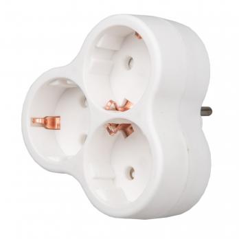 S-GES3-16F WHITE Разветвитель сетевой. с-з. 3 гнезда. 16А. 3500Вт. Белый. ТМ Uniel