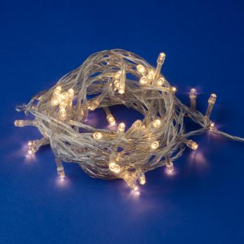 ULD-S0500-050-DTA WARM WHITE IP20 Гирлянда светодиодная с контроллером. 5м. 50 светодиодов. Теплый белый свет. Провод прозрачный. ТМ Uniel