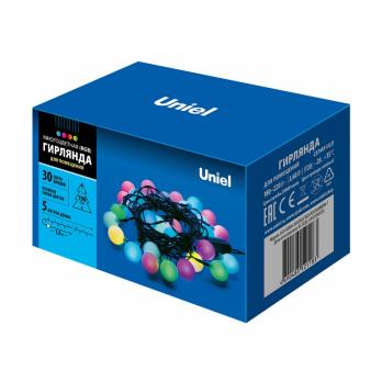 ULD-S0500-030-DGA RGB IP20 RAINBOW-1 Гирлянда светодиодная Радуга-1. 5м. 30 светодиодов. RGB свет. Провод зеленый. ТМ Uniel