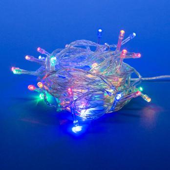 ULD-S0250-020-STA MULTI IP20  Гирлянда светодиодная. 2.5м. 20 светодиодов. Разноцветный свет. Провод прозрачный. ТМ Uniel