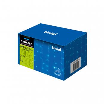 ULD-C3020-240-TTK BLUE IP44 Занавес светодиодный с эффектом мерцания. 3х2м. Соединяемый. 240 светодиодов. Синий свет. Провод прозрачный. TM Uniel