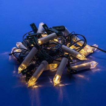 ULD-S0600-030-SGA WARM WHITE IP20 CANDLES Гирлянда светодиодная Свечки. 6м. 30 светодиодов. Теплый белый свет. Постоянное свечение. Провод зеленый. ТМ Uniel