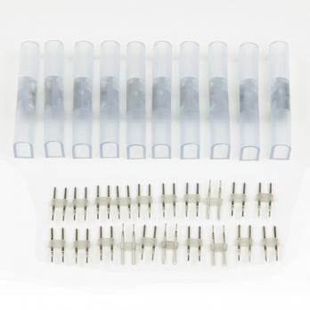 UTC-K-12-N21 CLEAR 010 POLYBAG Соединитель контактный прямой для светодиодных лент ULS-N21 NEON 220В. 8x16мм. 2 контакта. Цвет прозрачный. 10 штук в пакете. TM Uniel
