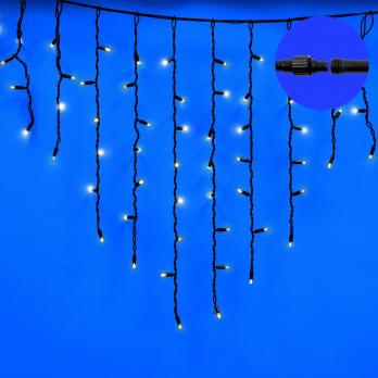 ULD-B3007-200-TBK WARMWHITE-WHITE IP67 Бахрома светодиодная с эффектом мерцания. 3м. Соединяемая. 200 светодиодов. Теплый белый и белый свет. Провод черный. ТМ Uniel