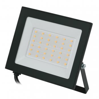 ULF-Q519 50W-3000K IP65 220-240V BLACK Прожектор светодиодный. Теплый белый свет3000К. Корпус черный. TM Volpe