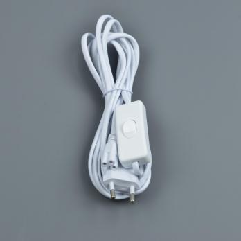 UCX-PT3-L10-300-B WHITE 1 STICKER Провод для подключения светильника ULI-Px к сети 220В. 300 см. 3 контакта. с кнопкой включения. Белый. ТМ Uniel
