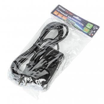 S-CU2-3 BLACK Удлинитель серии Ultra. шнур 3м.. 2 гнезда. 10A. б-з. Черный. TM Uniel