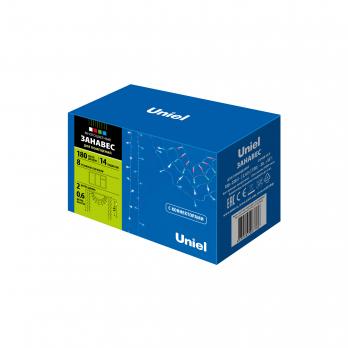ULD-E1906-180-DTK MULTI IP20 RAINBOW-2 Занавес светодиодный фигурный Радуга. 1.9х0.6м. 14 подвесов. 180 светодиодов.  Красный. зеленый. белый. синий свет. Провод прозрачный. TM Uniel.