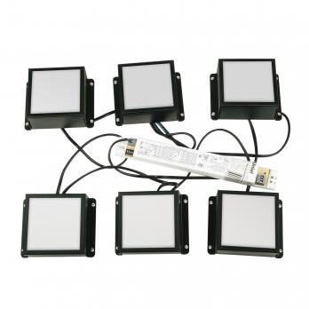 ULP-0808 42W-4000К IP40 GRILYATO OPAL BLACK KIT06 Светильники светодиодные потолочные встраиваемые. комплект из 6 штук. Белый свет 4000K. 4728Лм. Для ячеек 86x86мм. Корпус черный. В комплекте с и-п. ТМ Uniel
