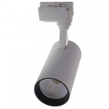 ULB-Q277 30W-4000К WHITE Светильник-прожектор светодиодный трековый. 2300 Лм. Белый свет 4000К. Корпус белый. ТМ Volpe