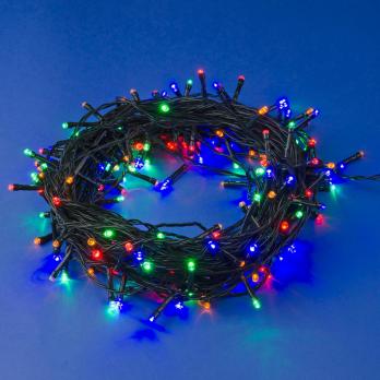 ULD-S1000-100-DGA MULTI IP20 Гирлянда светодиодная. 10м. 100 светодиодов. Разноцветный свет. Провод зеленый. ТМ Uniel