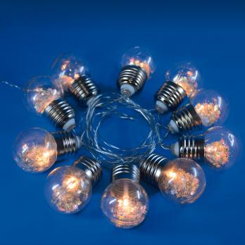 ULD-S1800-010-STB-3AA WARM WHITE IP20 RETRO BULBS Гирлянда светодиодная Лампочки ретро. на батарейках 3AA не в-к.  1.8м. 10 светодиодов. Теплый белый свет. Провод прозрачный. TM Uniel