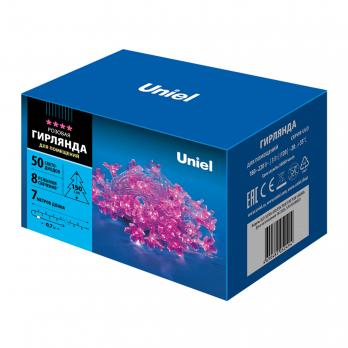ULD-S0700-050-DTA PINK IP20 PINK SAKURA Гирлянда светодиодная с контроллером Сакура розовая. 50 светодиодов. 7 м. розовая.IP20.провод прозрачный