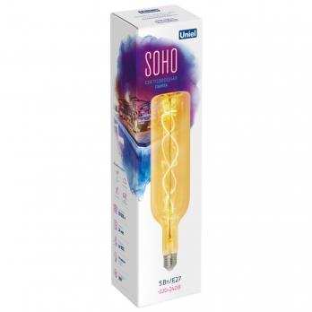 LED-SF21-5W-SOHO-E27-CW GOLDEN GLS77GO Лампа светодиодная SOHO. Золотистая колба. Спиральный филамент. Картон. ТМ Uniel